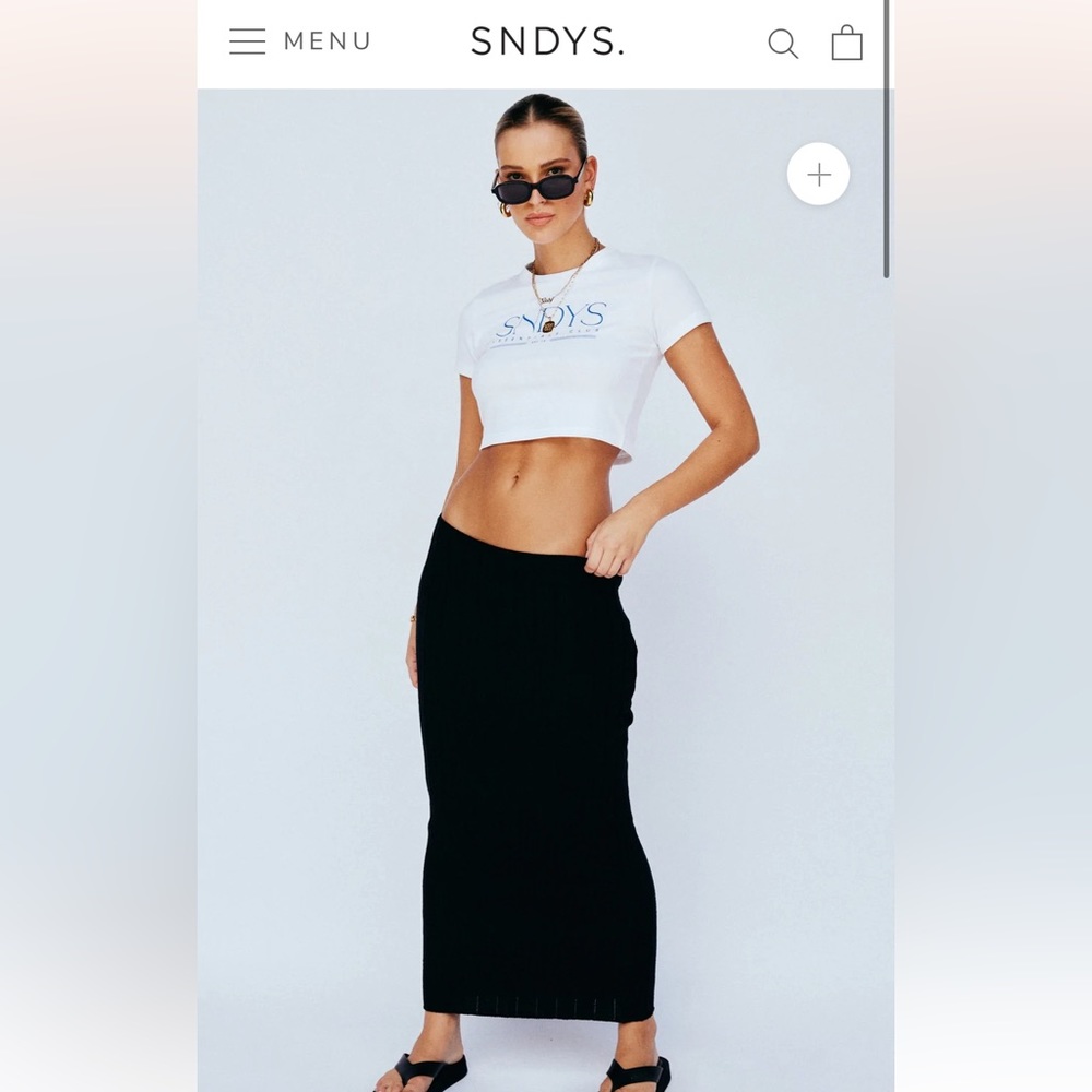 Brand new SNDYS black knit skirt